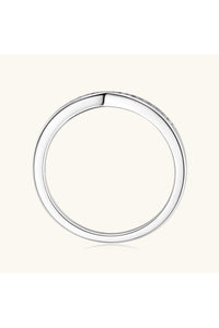 925 Sterling Silver Inlaid Moissanite Ring