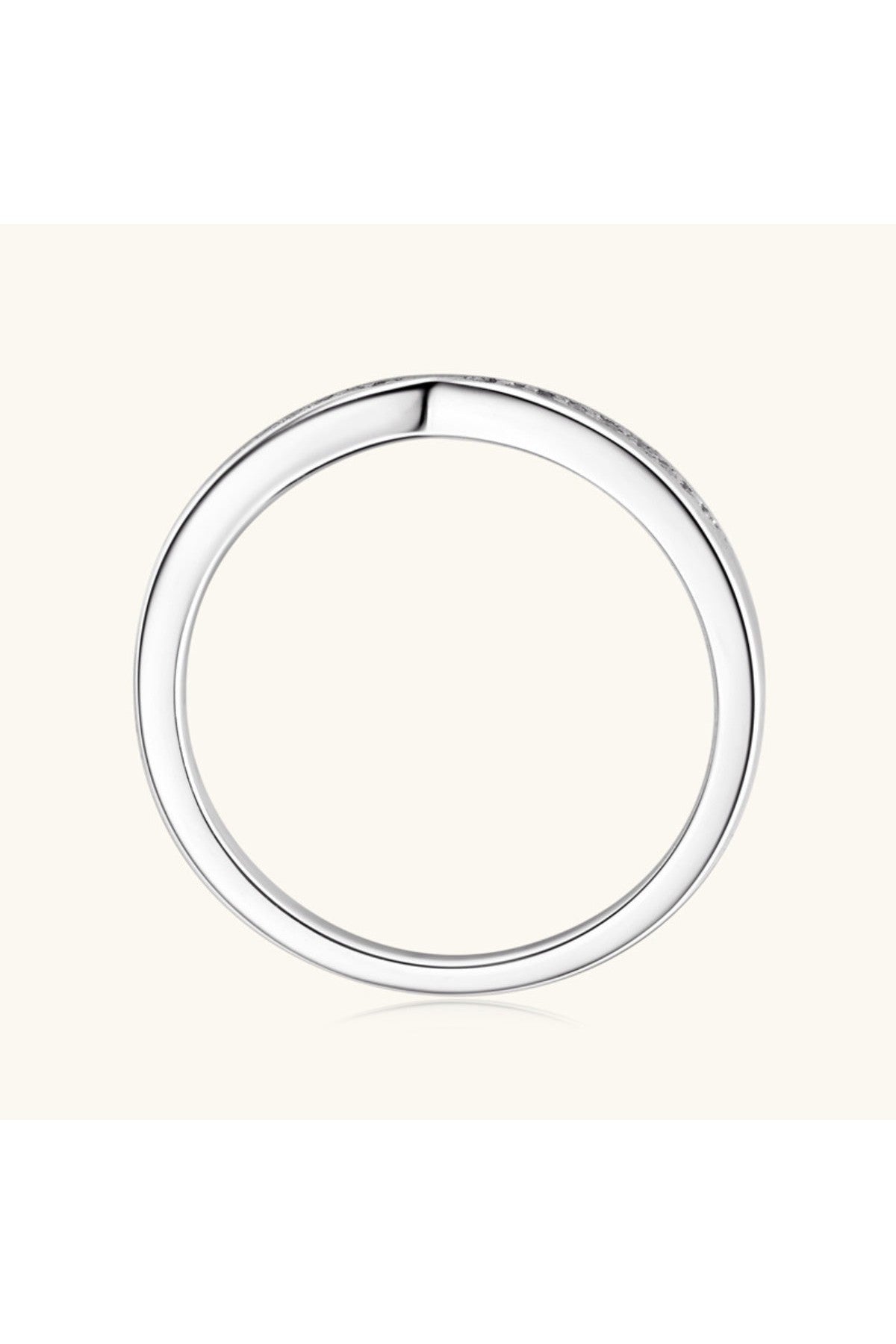 925 Sterling Silver Inlaid Moissanite Ring