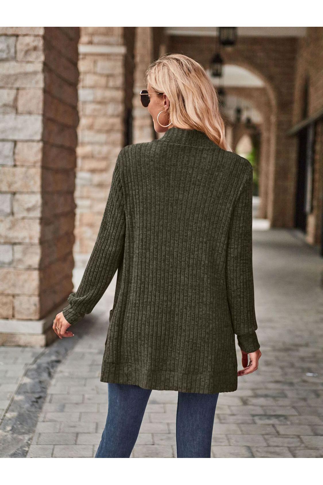 Open Front Cardigan with Pockets