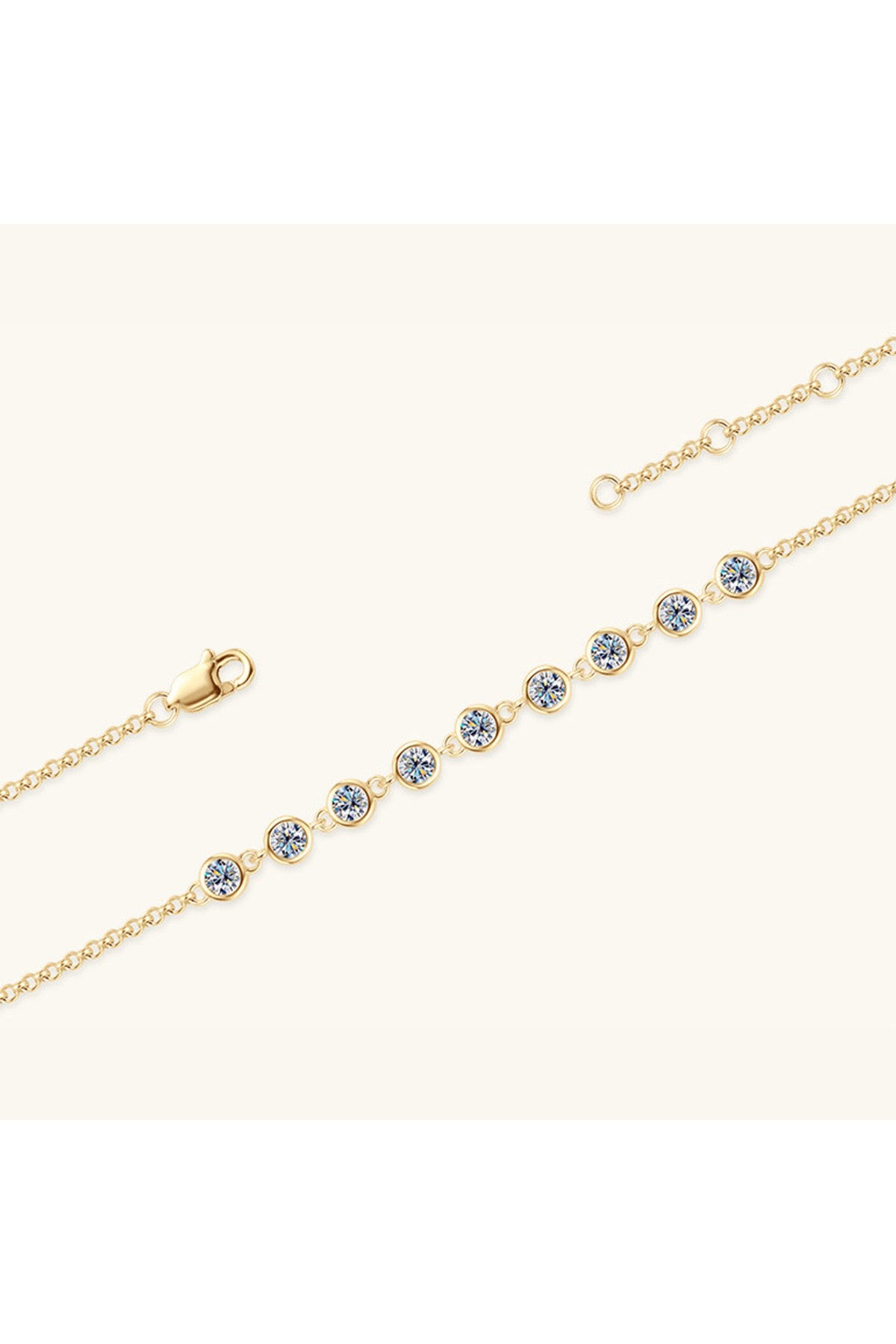 Inlaid Moissanite 925 Sterling Silver Bracelet