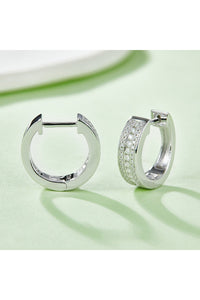 Moissanite 925 Sterling Silver Huggie Earrings