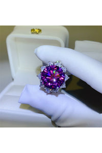 10 Carat Moissanite 925 Sterling Silver Flower Shape Ring