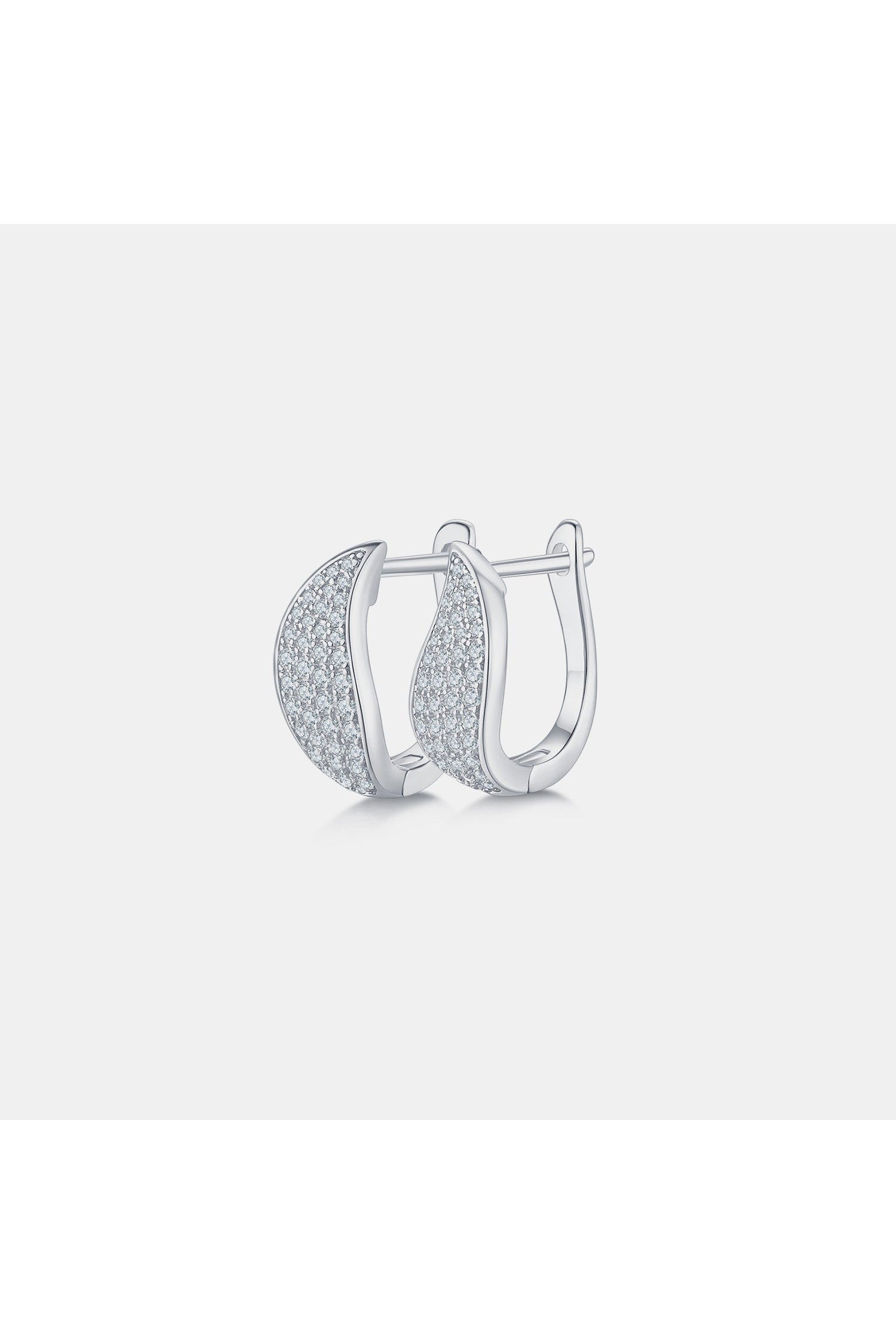 Moissanite 925 Sterling Silver Leaf Huggie Earrings