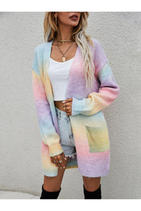 Angel Wings Full Size Pocketed Open Front Gradient Cardigan