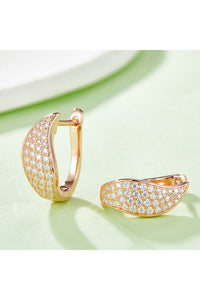 Moissanite 925 Sterling Silver Leaf Huggie Earrings