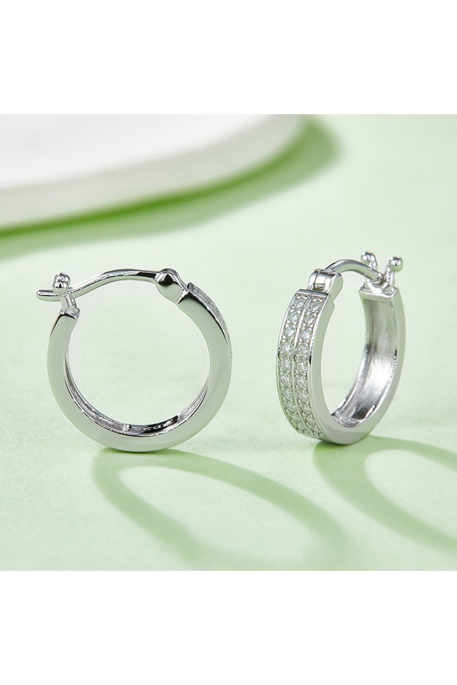Moissanite 925 Sterling Silver Huggie Earrings