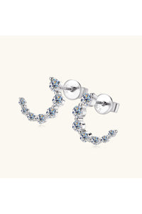 925 Sterling Silver Inlaid Moissanite Stud Earrings