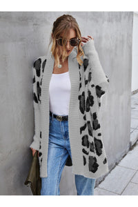 Angel Wings Leopard Pattern Fuzzy Cardigan