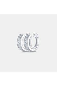 Moissanite 925 Sterling Silver Huggie Earrings