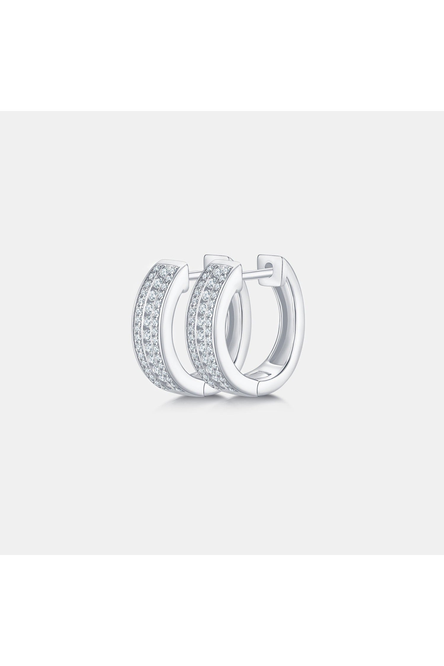 Moissanite 925 Sterling Silver Huggie Earrings