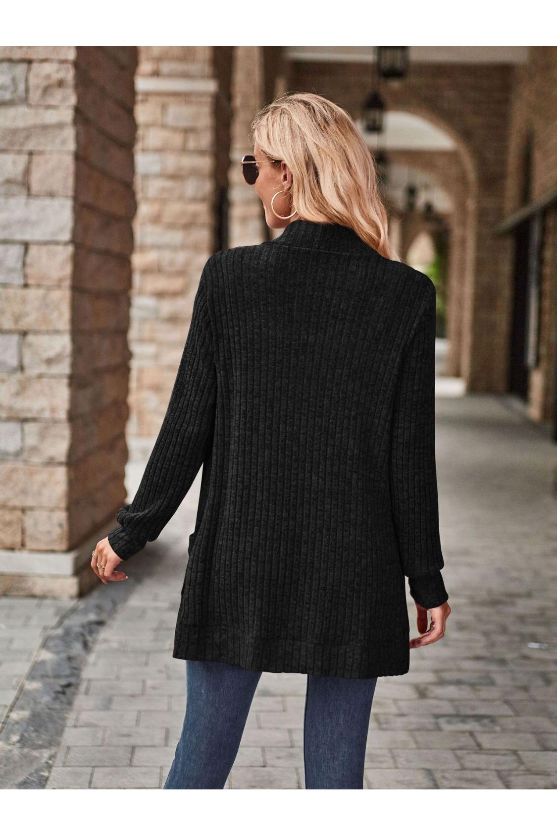 Open Front Cardigan with Pockets