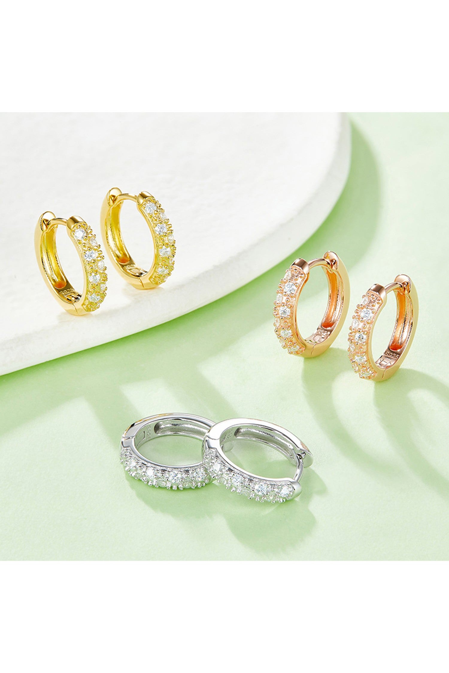Moissanite 925 Sterling Silver Huggie Earrings