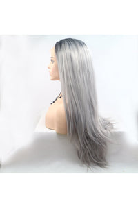 13*3" Lace Front Wigs Synthetic Long Straight 24" 130% Density