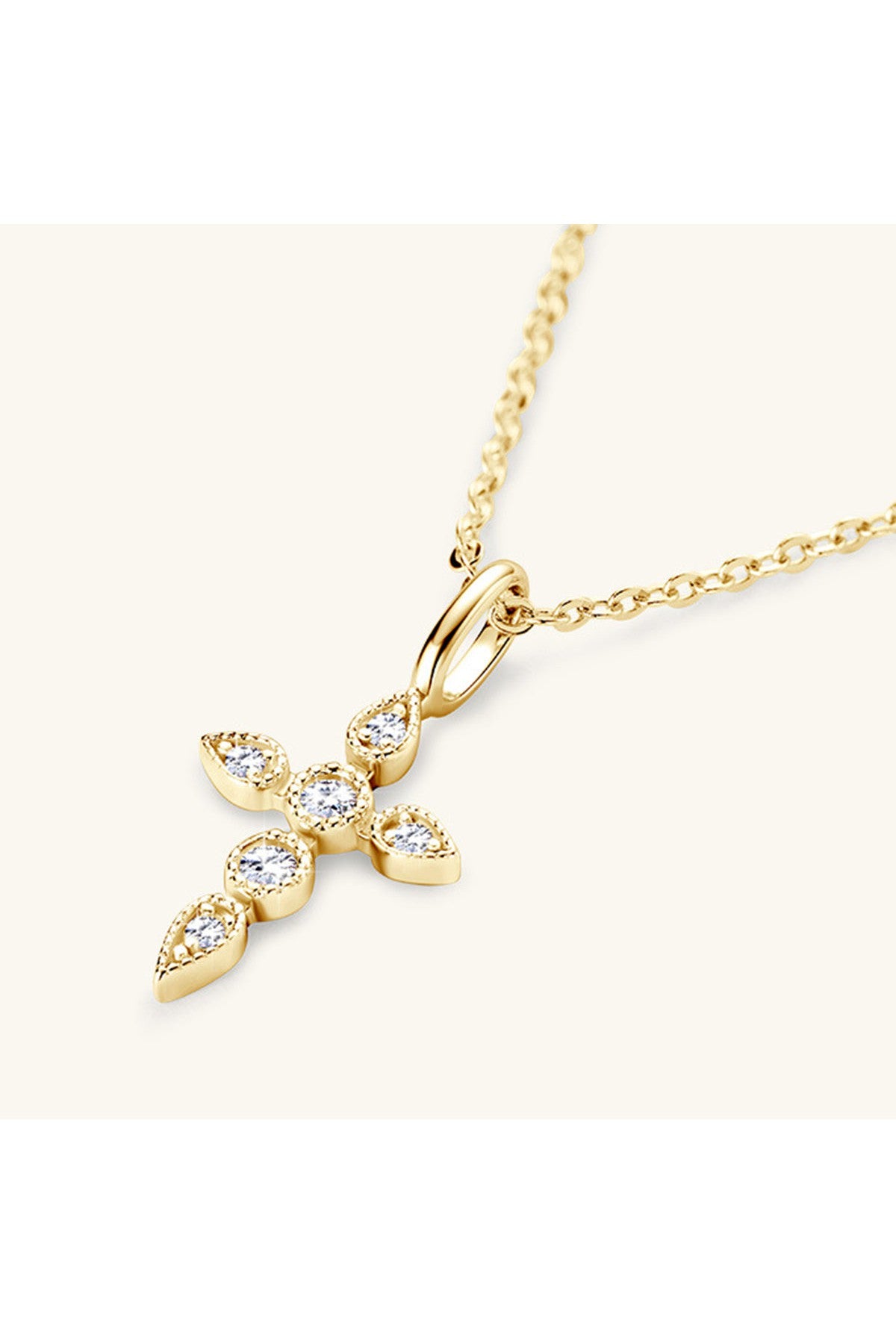 925 Sterling Silver Moissanite Cross Pendant Necklace
