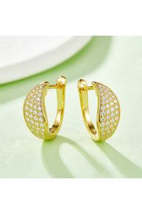 Moissanite 925 Sterling Silver Leaf Huggie Earrings