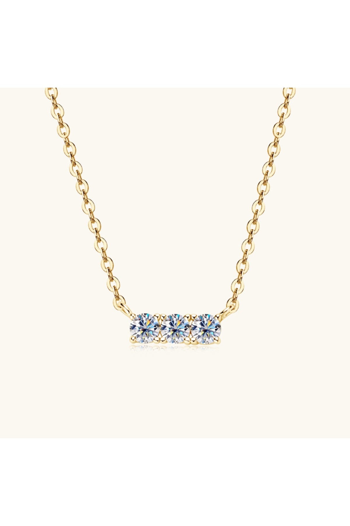 925 Sterling Silver Inlaid Moissanite Bar Necklace