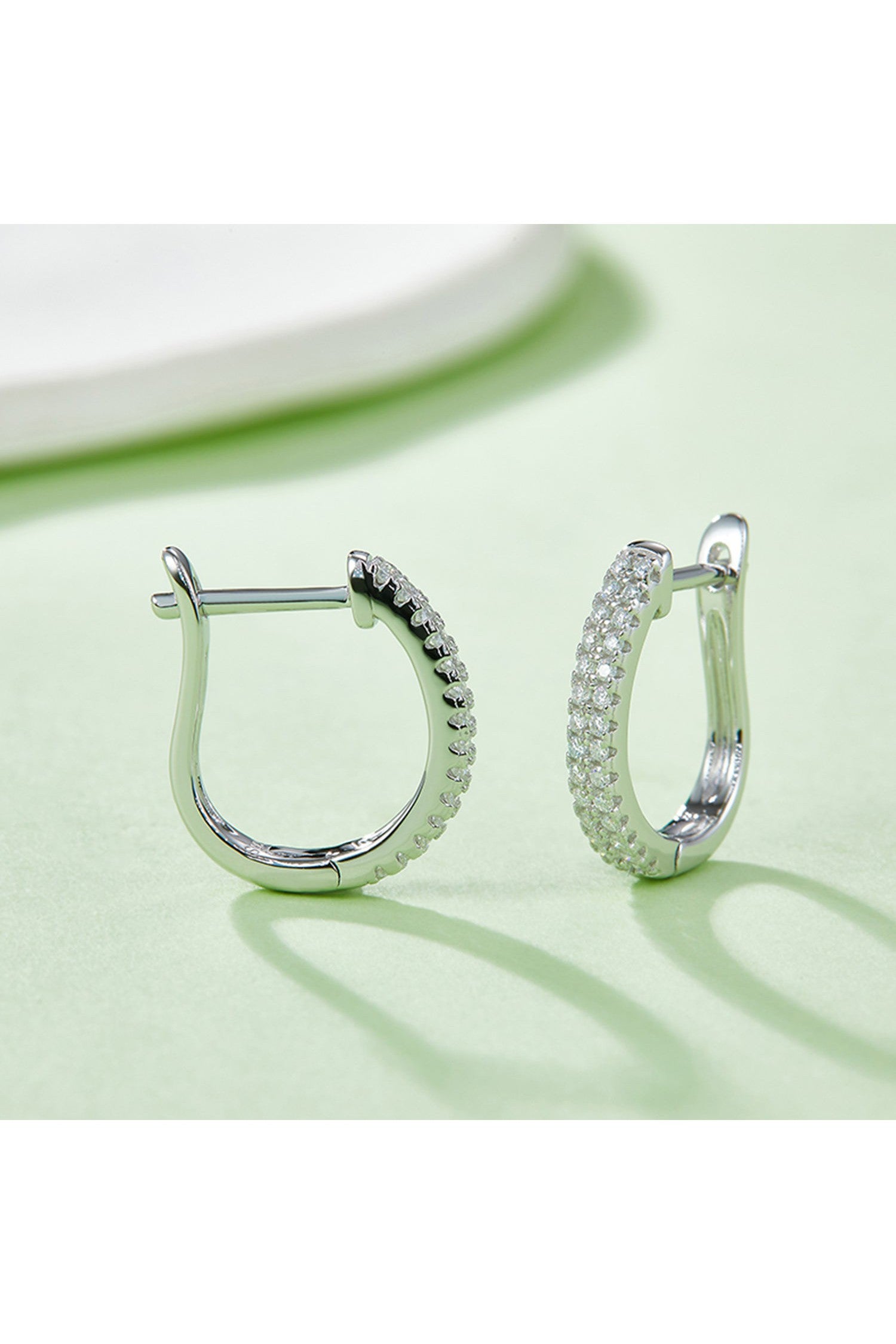 Moissanite 925 Sterling Silver Huggie Earrings