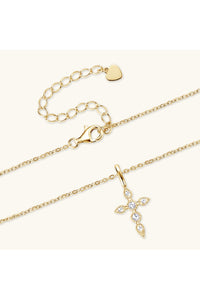 925 Sterling Silver Moissanite Cross Pendant Necklace