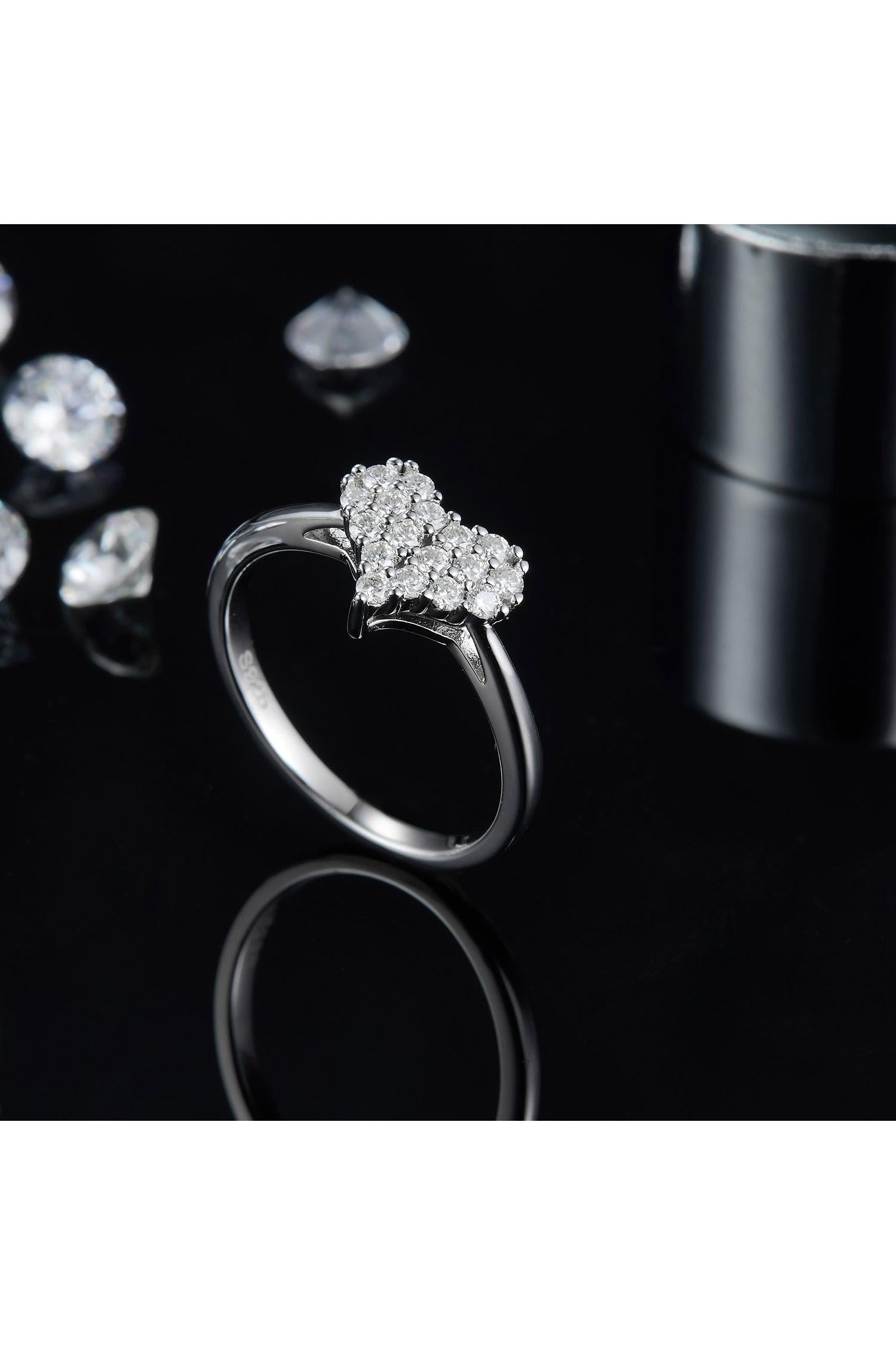 Moissanite 925 Sterling Silver Heart Ring