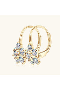 1.2 Carat 925 Sterling Silver Moissanite Flower Huggie Earrings