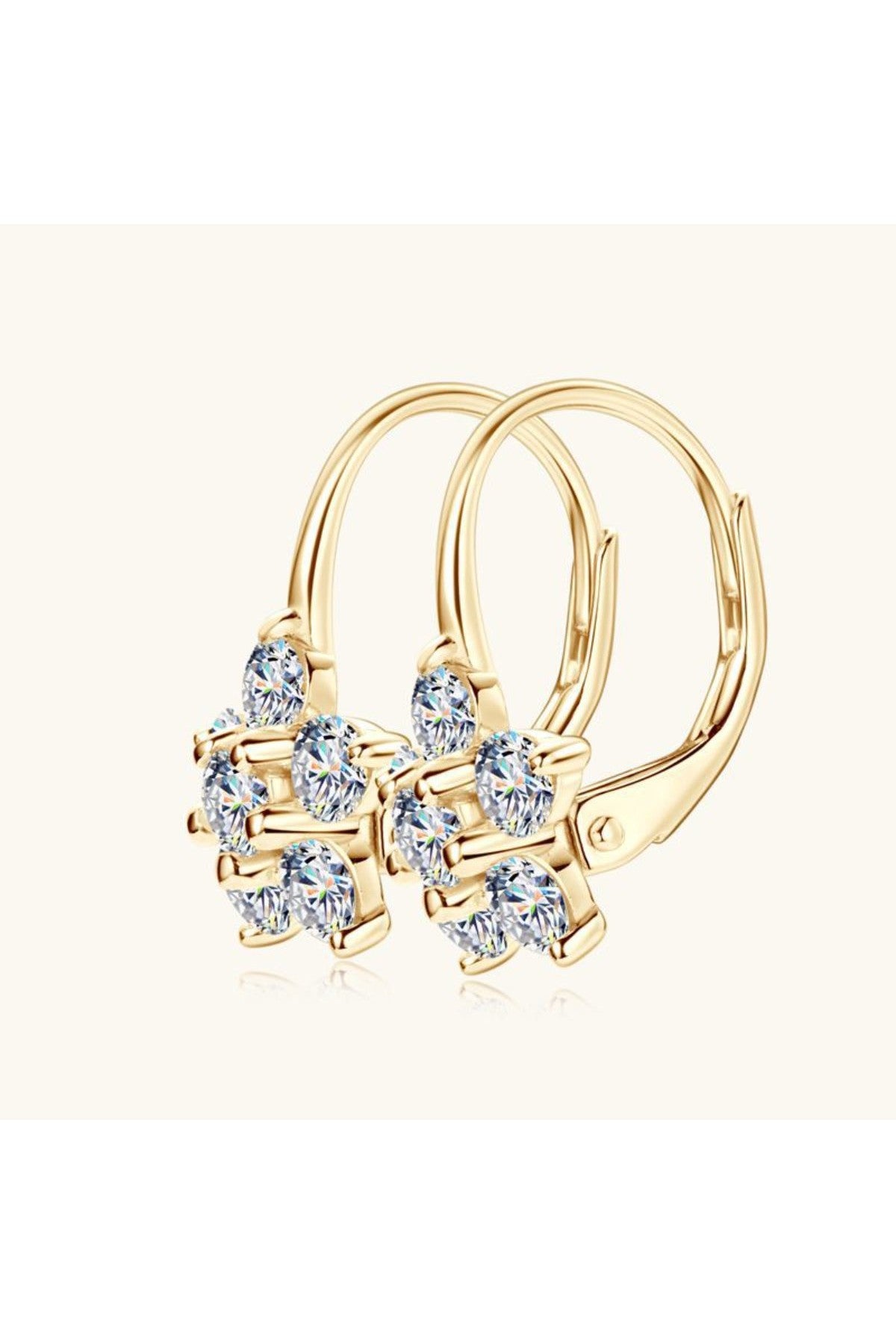 1.2 Carat 925 Sterling Silver Moissanite Flower Huggie Earrings