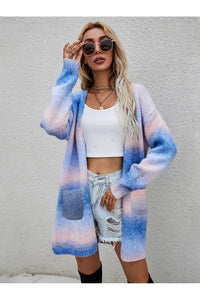 Angel Wings Full Size Pocketed Open Front Gradient Cardigan