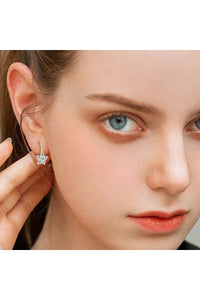 1.2 Carat 925 Sterling Silver Moissanite Flower Huggie Earrings