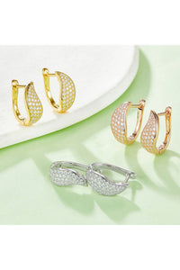 Moissanite 925 Sterling Silver Leaf Huggie Earrings