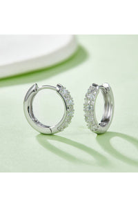 Moissanite 925 Sterling Silver Huggie Earrings