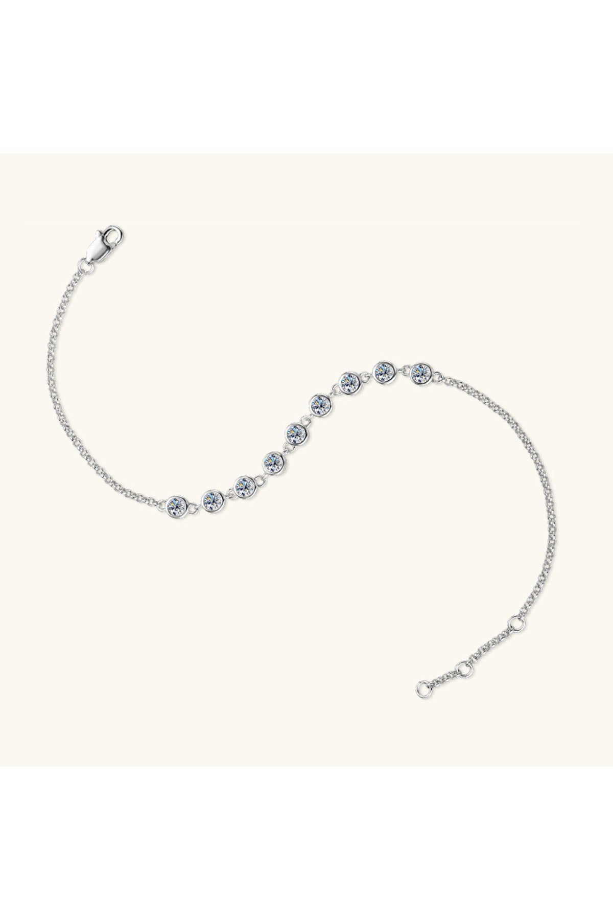 Inlaid Moissanite 925 Sterling Silver Bracelet