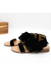 Fringe Star Sandal in Black