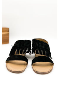 Fringe Star Sandal in Black