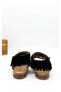 Fringe Star Sandal in Black
