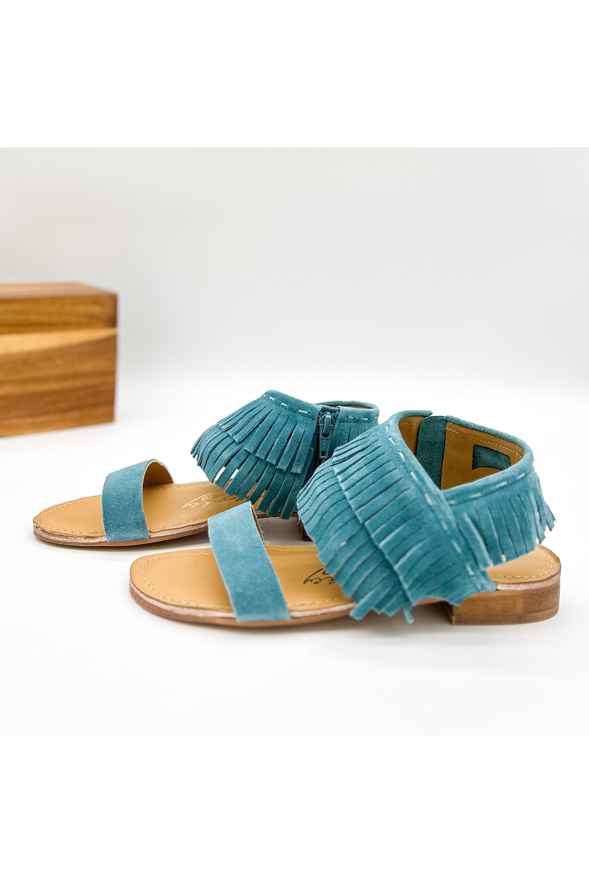 Fringe Star Sandal in Teal