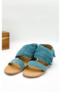 Fringe Star Sandal in Teal