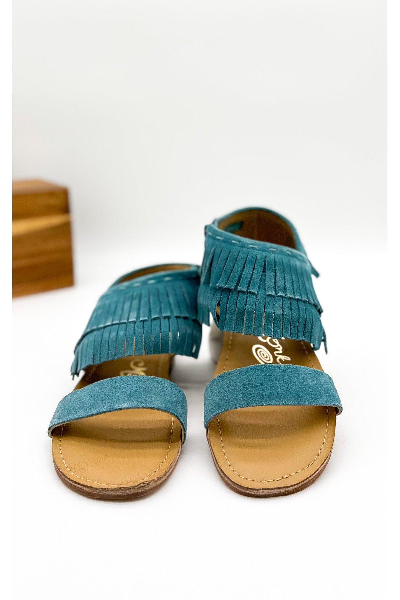Fringe Star Sandal in Teal