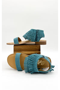 Fringe Star Sandal in Teal