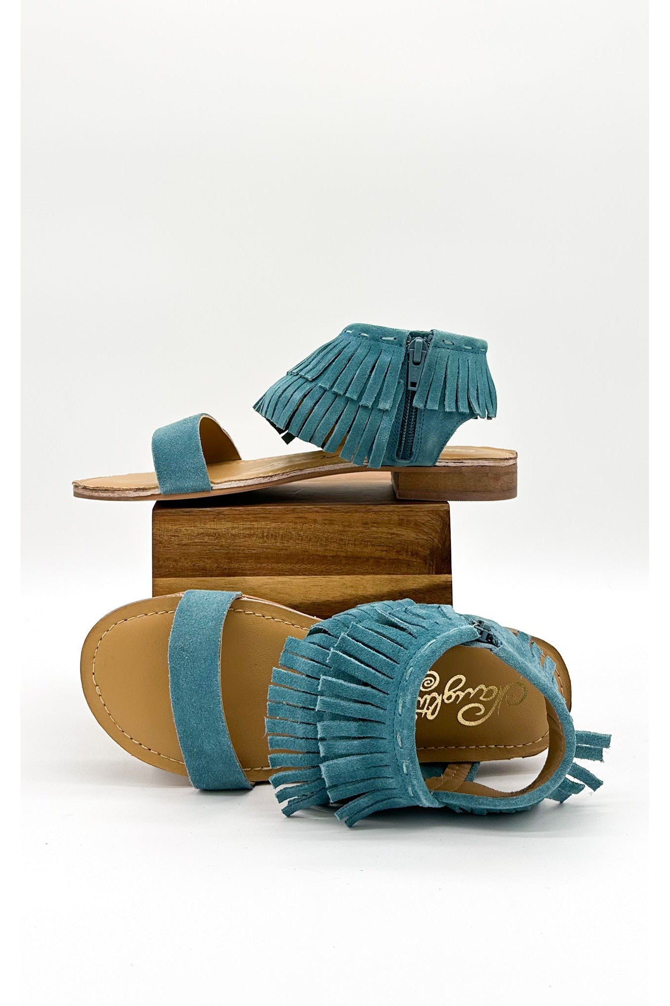 Fringe Star Sandal in Teal