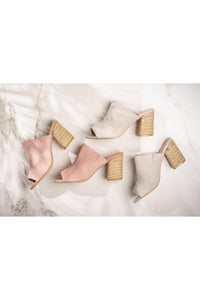 Helena Heeled Sandal in Ice Suede