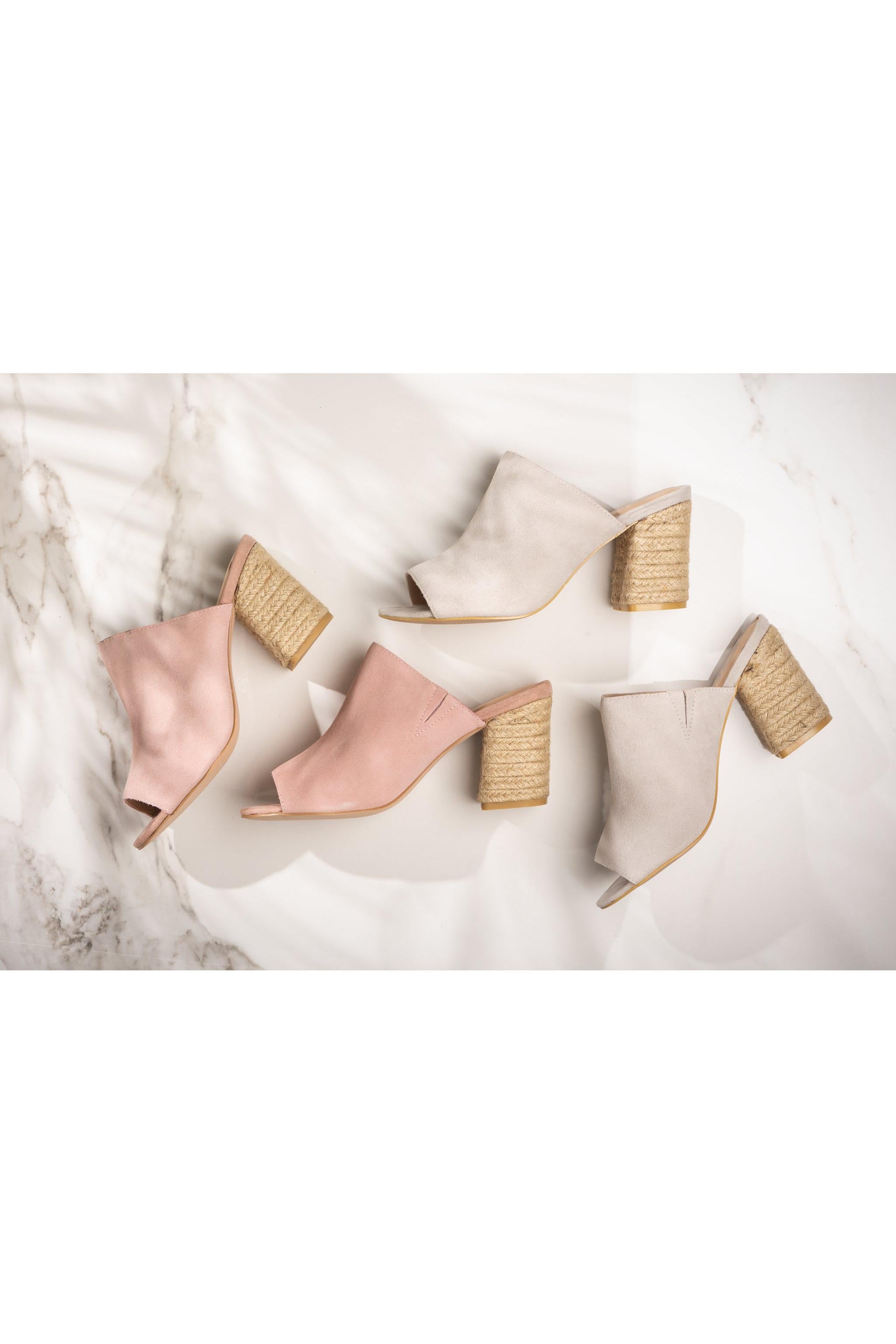 Helena Heeled Sandal in Ice Suede
