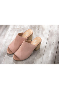 Helena Heeled Sandal in Blush Suede