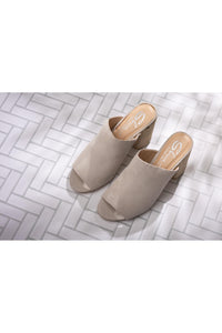 Helena Heeled Sandal in Ice Suede