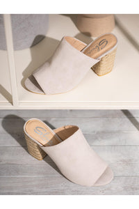 Helena Heeled Sandal in Ice Suede