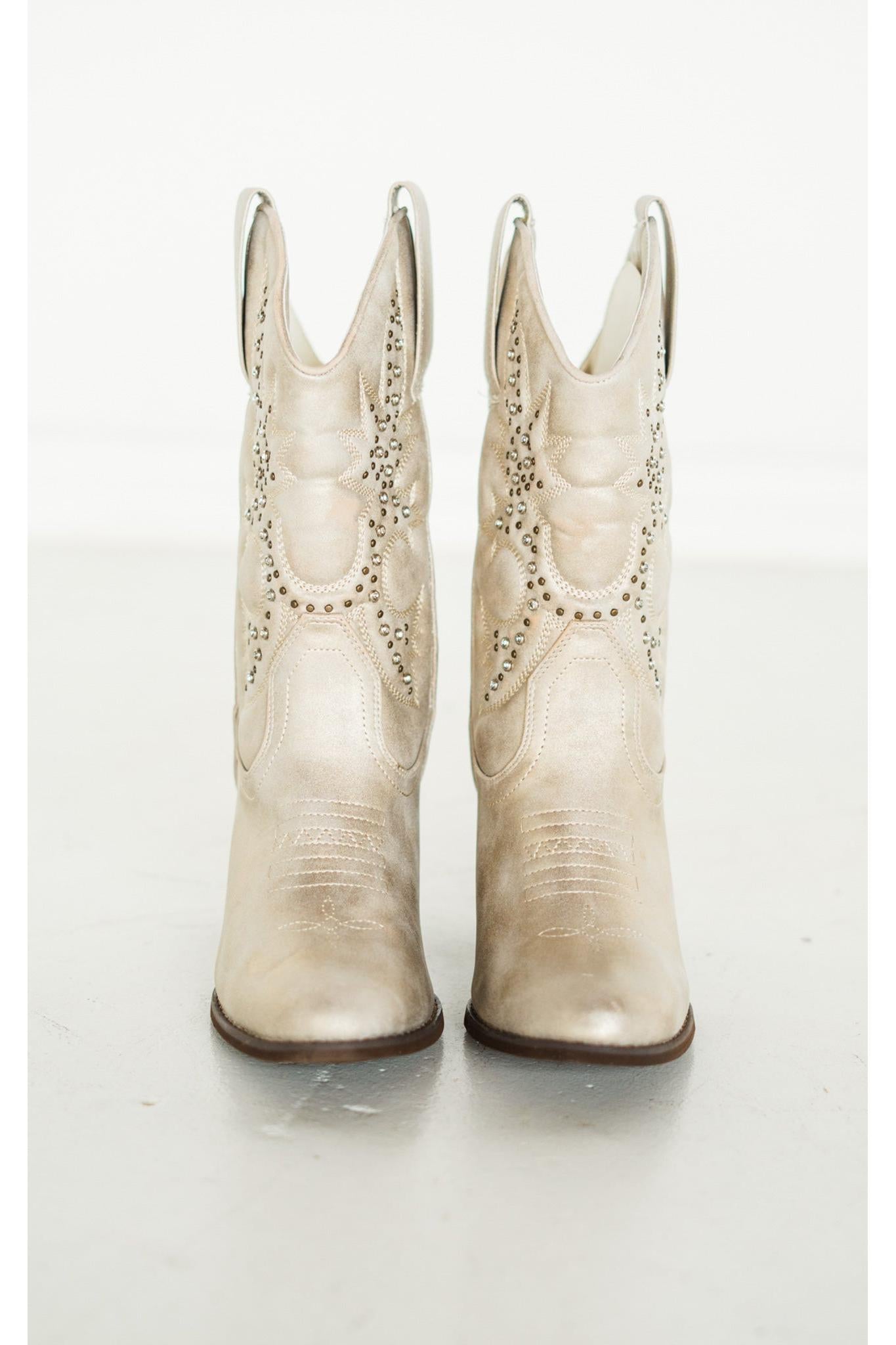 Houston Western Boots in Champagne