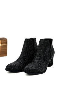 Shine Star Rhinestone Bootie in Black