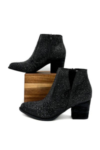 Shine Star Rhinestone Bootie in Black