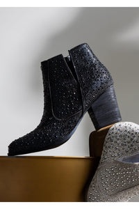 Shine Star Rhinestone Bootie in Black