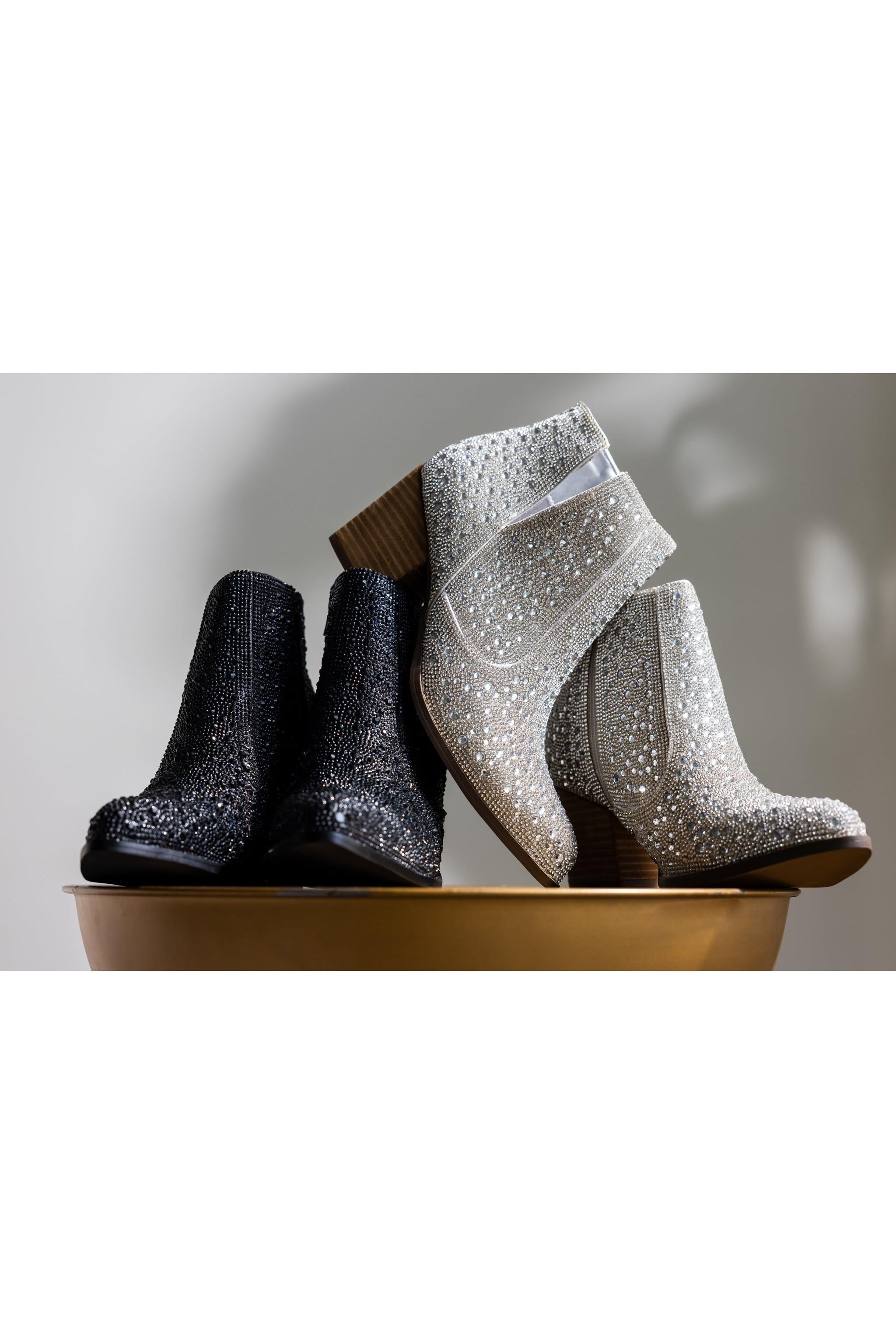 Shine Star Rhinestone Bootie in Black