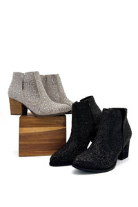 Shine Star Rhinestone Bootie in Black