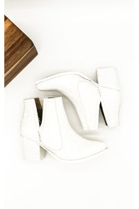 Tarim Bootie in White Croc